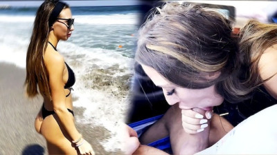 Beach Trip Ended Up Swallowing Cum