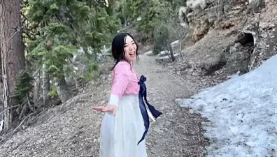 Korean Girl has HARDCORE SEX in the forest