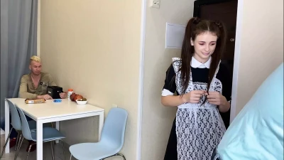 schoolgirl fucks with her classmate's stepfather